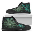 Fresh Tropical Leaf Print Black High Top Sneakers