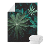 Fresh Tropical Leaf Print Blanket