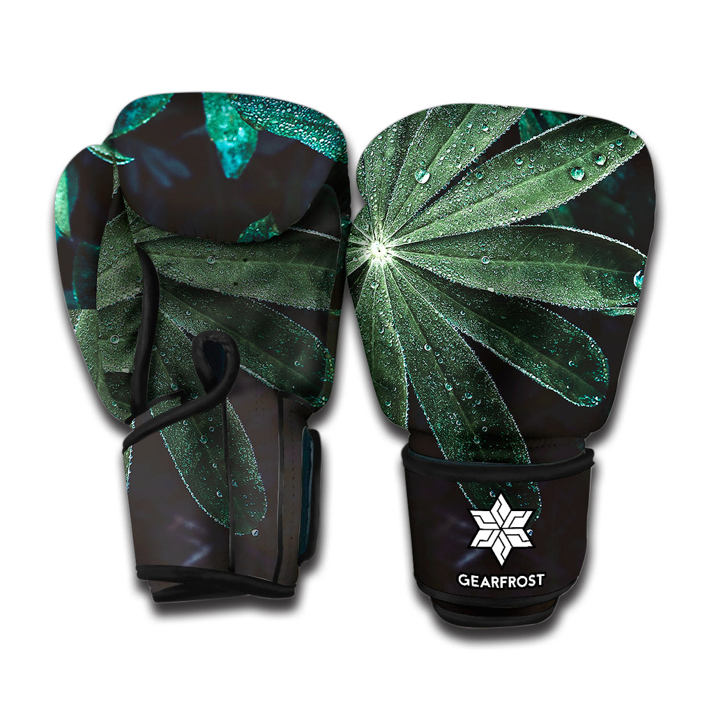 Fresh Tropical Leaf Print Boxing Gloves