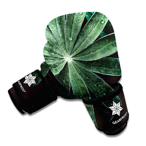 Fresh Tropical Leaf Print Boxing Gloves