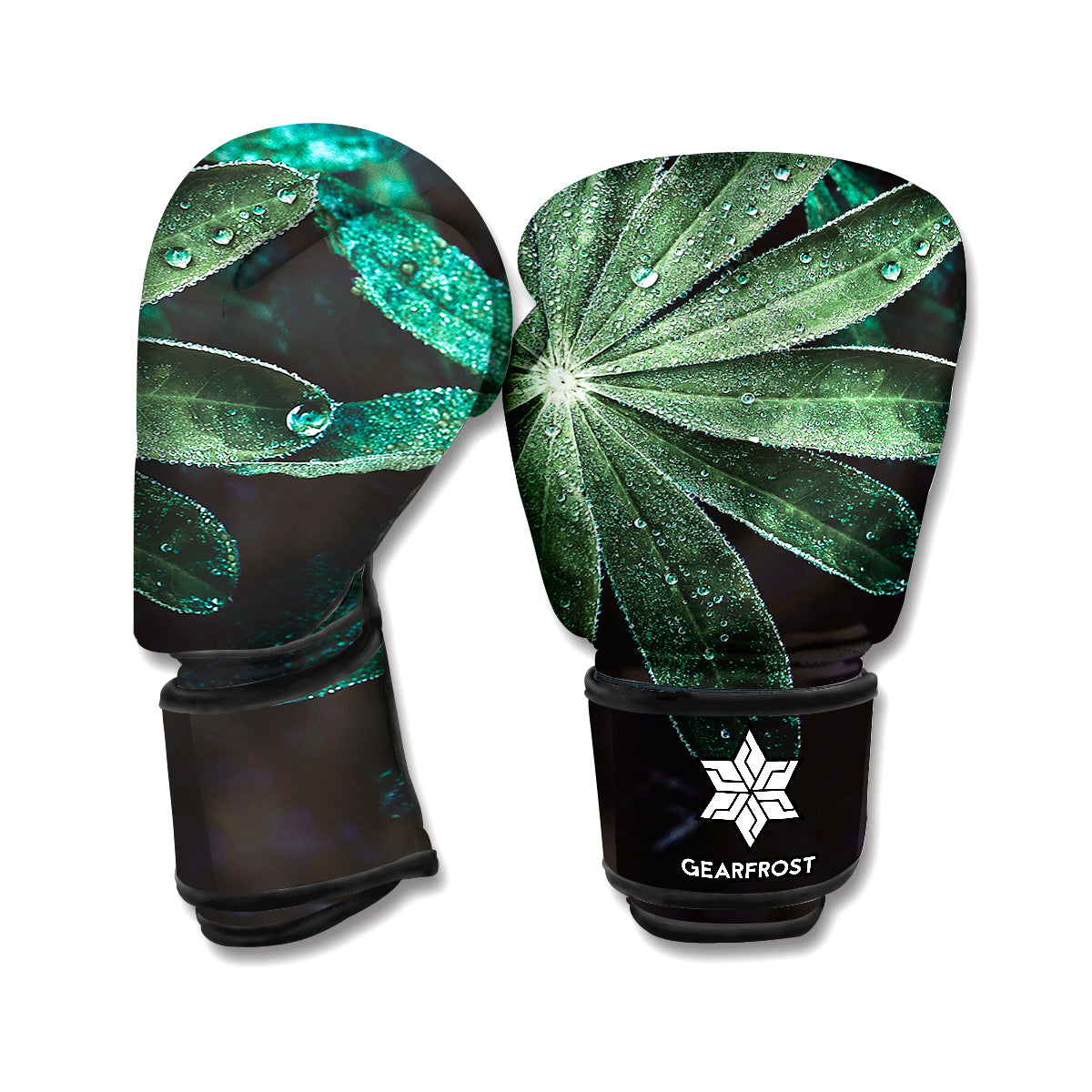 Fresh Tropical Leaf Print Boxing Gloves