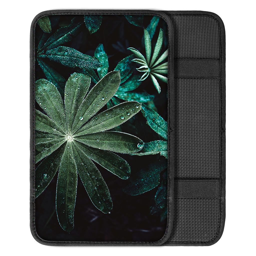 Fresh Tropical Leaf Print Car Center Console Cover