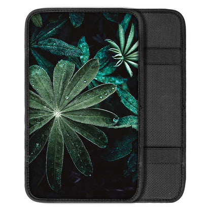 Fresh Tropical Leaf Print Car Center Console Cover