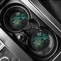 Fresh Tropical Leaf Print Car Coasters