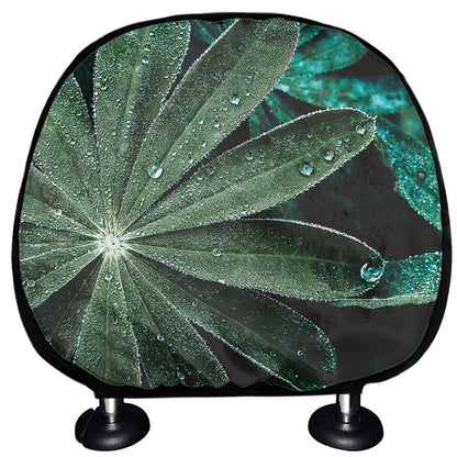 Fresh Tropical Leaf Print Car Headrest Covers