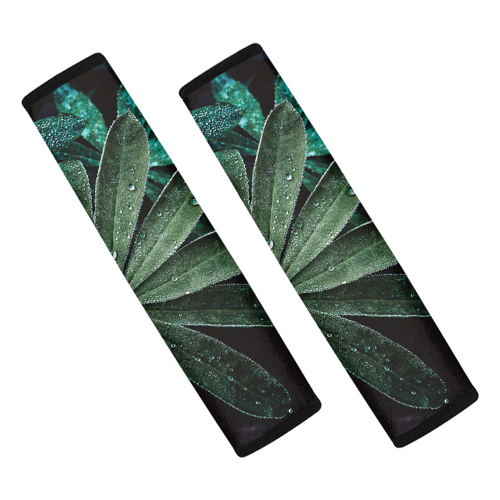 Fresh Tropical Leaf Print Car Seat Belt Covers