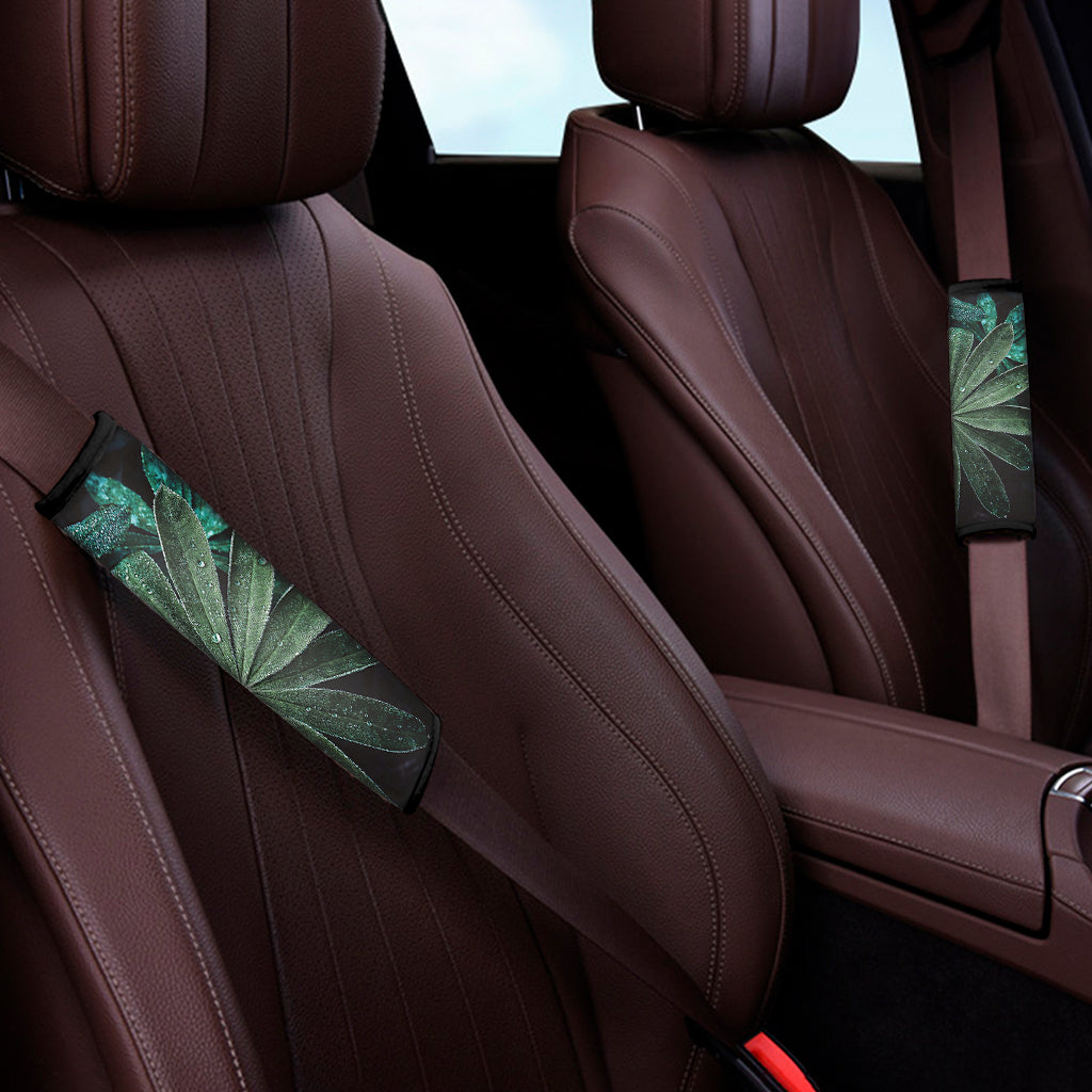 Fresh Tropical Leaf Print Car Seat Belt Covers