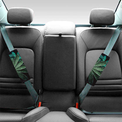 Fresh Tropical Leaf Print Car Seat Belt Covers