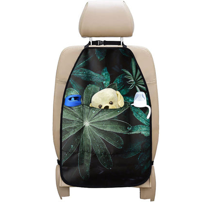 Fresh Tropical Leaf Print Car Seat Organizers