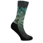 Fresh Tropical Leaf Print Crew Socks