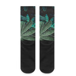 Fresh Tropical Leaf Print Crew Socks