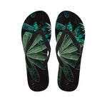 Fresh Tropical Leaf Print Flip Flops