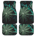 Fresh Tropical Leaf Print Front and Back Car Floor Mats