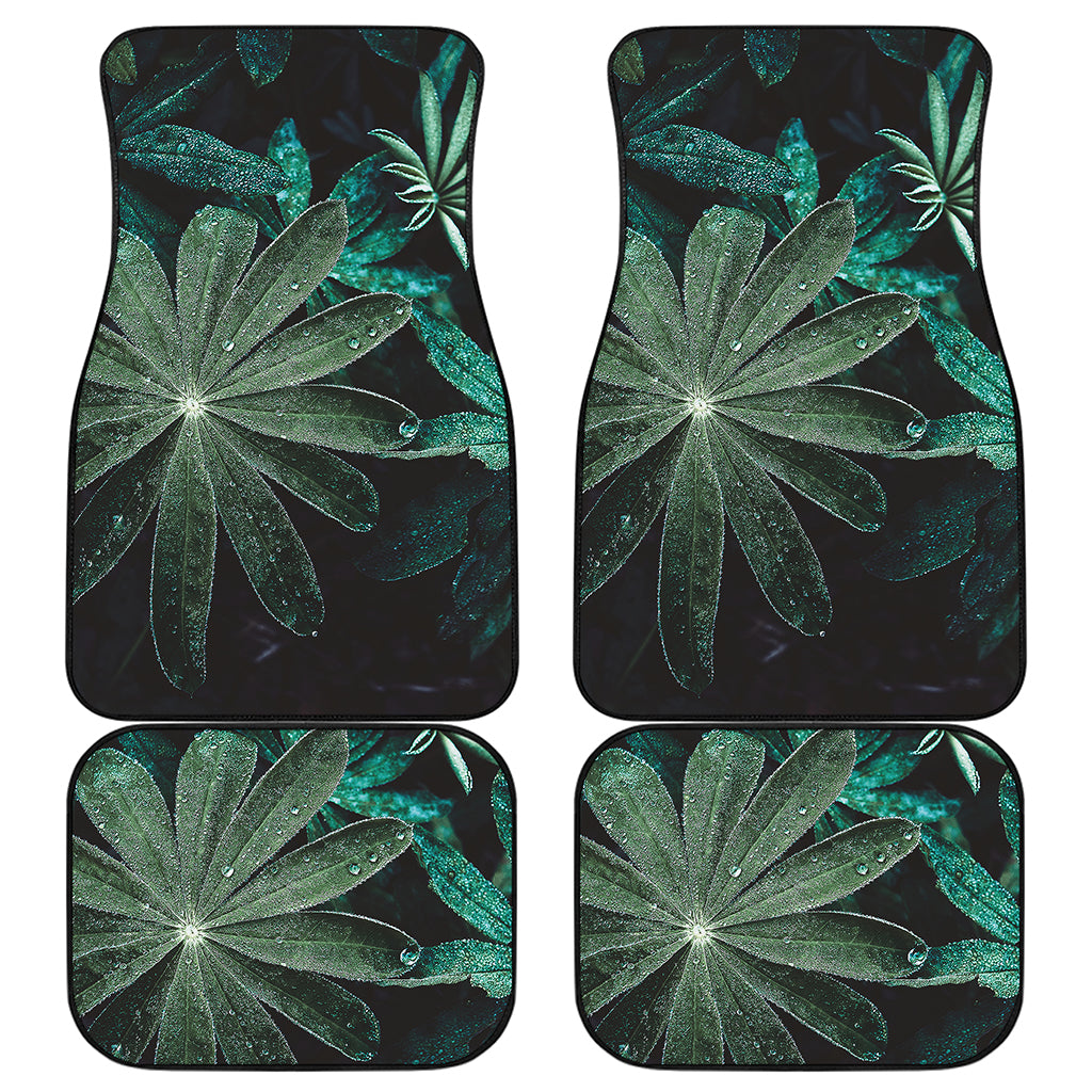 Fresh Tropical Leaf Print Front and Back Car Floor Mats