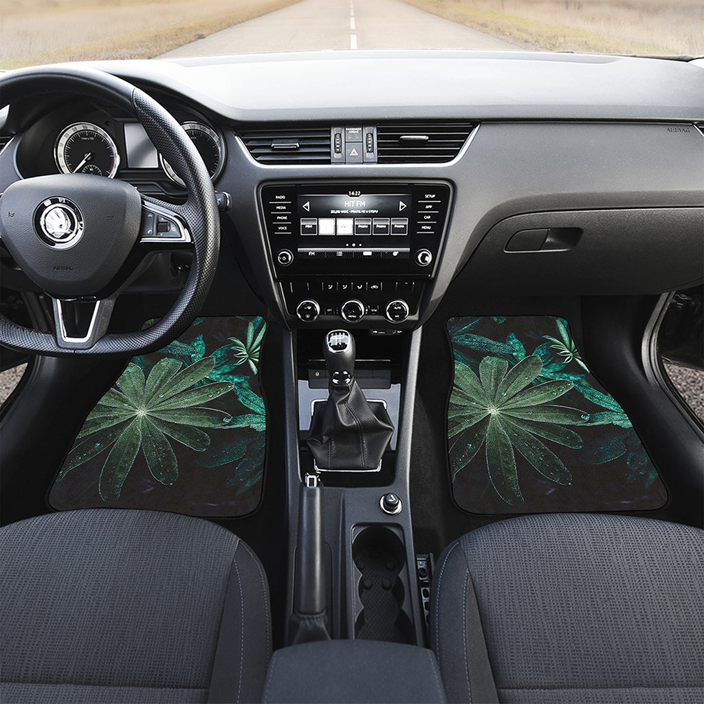 Fresh Tropical Leaf Print Front and Back Car Floor Mats