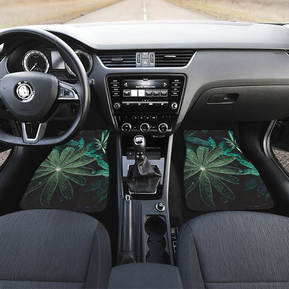 Fresh Tropical Leaf Print Front Car Floor Mats