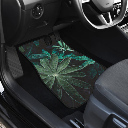 Fresh Tropical Leaf Print Front Car Floor Mats