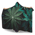 Fresh Tropical Leaf Print Hooded Blanket