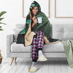 Fresh Tropical Leaf Print Hooded Blanket