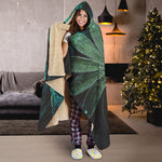 Fresh Tropical Leaf Print Hooded Blanket