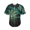 Fresh Tropical Leaf Print Men's Baseball Jersey