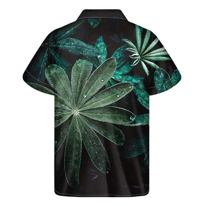 Fresh Tropical Leaf Print Men's Short Sleeve Shirt
