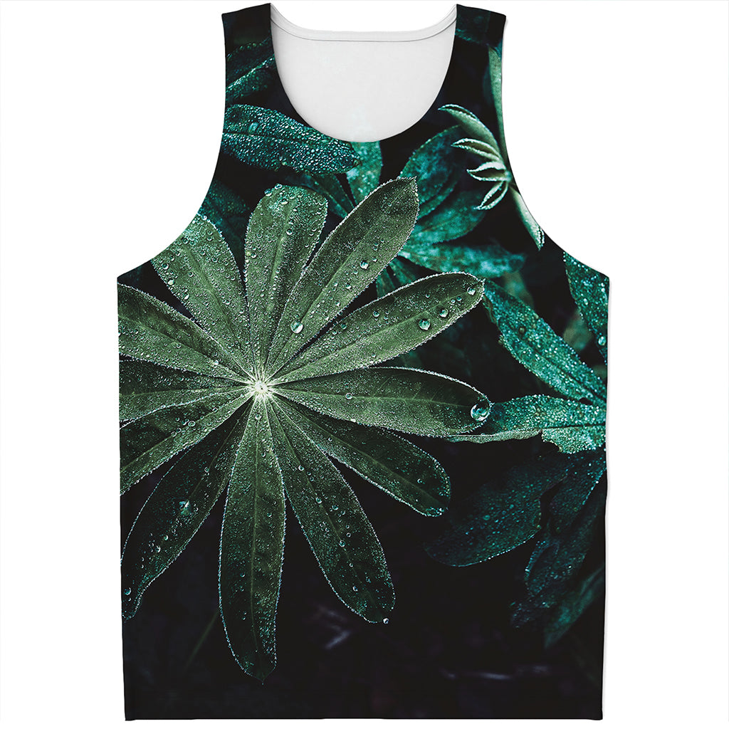 Fresh Tropical Leaf Print Men's Tank Top