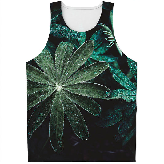Fresh Tropical Leaf Print Men's Tank Top
