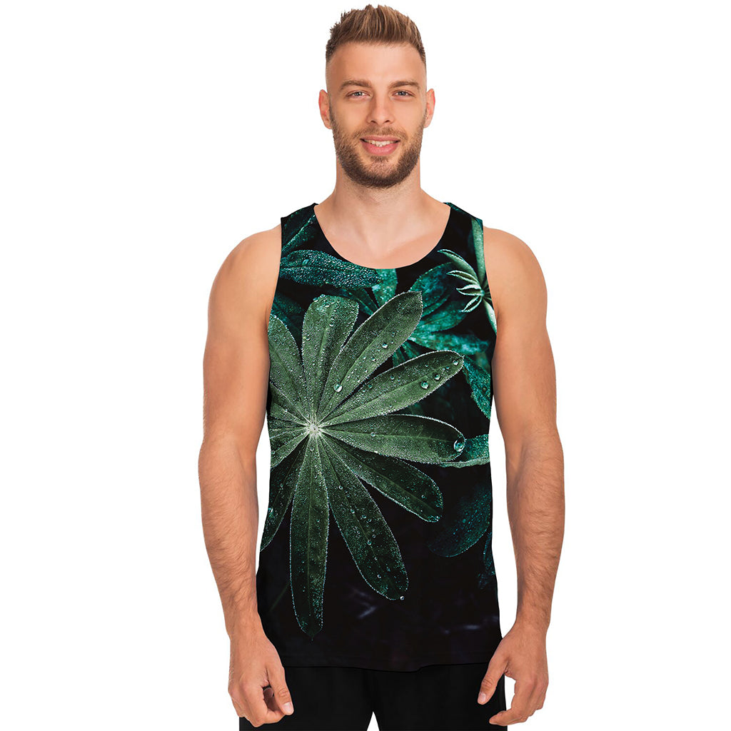 Fresh Tropical Leaf Print Men's Tank Top