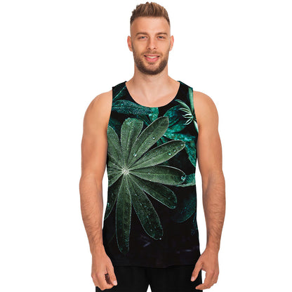 Fresh Tropical Leaf Print Men's Tank Top