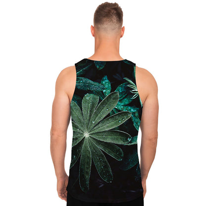 Fresh Tropical Leaf Print Men's Tank Top