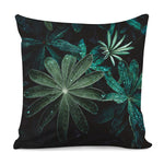 Fresh Tropical Leaf Print Pillow Cover