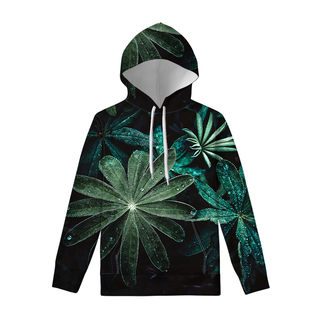 Fresh Tropical Leaf Print Pullover Hoodie