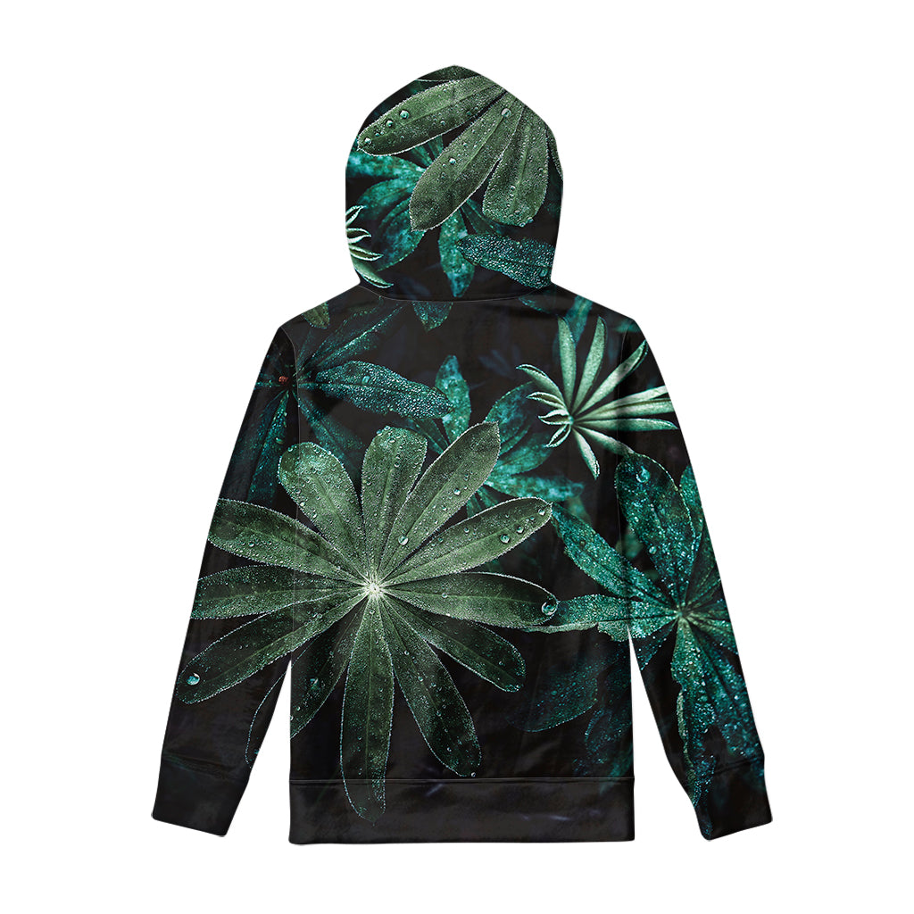 Fresh Tropical Leaf Print Pullover Hoodie