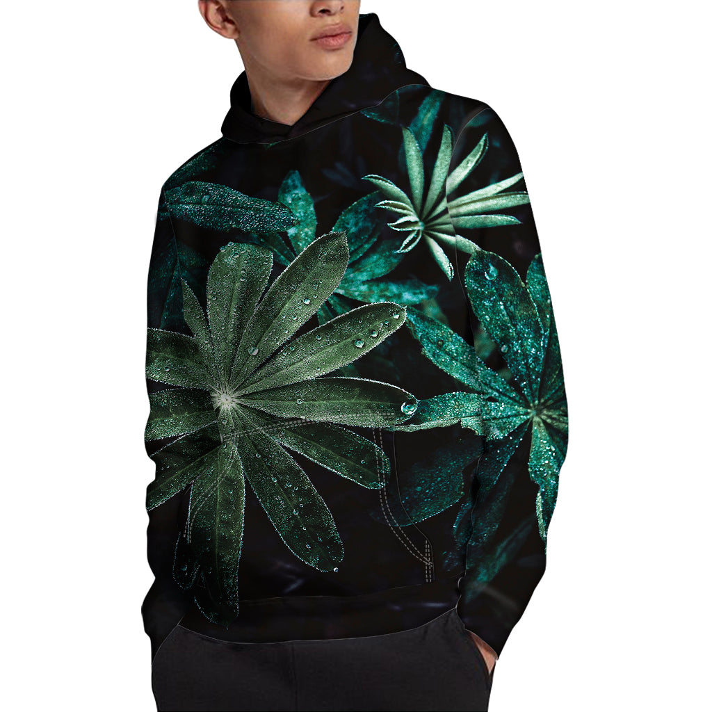 Fresh Tropical Leaf Print Pullover Hoodie