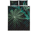 Fresh Tropical Leaf Print Quilt Bed Set