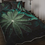 Fresh Tropical Leaf Print Quilt Bed Set