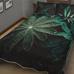 Fresh Tropical Leaf Print Quilt Bed Set