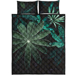 Fresh Tropical Leaf Print Quilt Bed Set