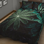Fresh Tropical Leaf Print Quilt Bed Set