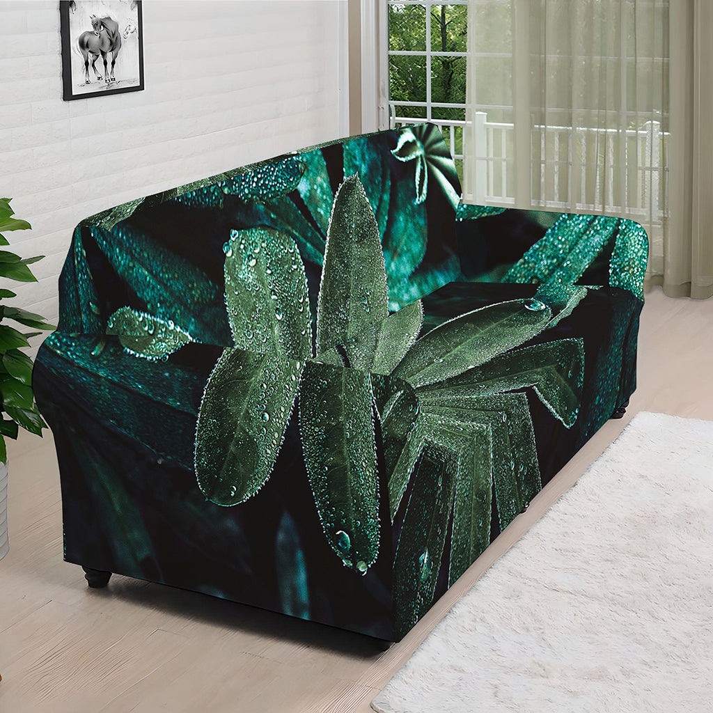 Fresh Tropical Leaf Print Sofa Cover