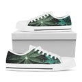 Fresh Tropical Leaf Print White Low Top Sneakers