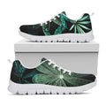 Fresh Tropical Leaf Print White Running Shoes