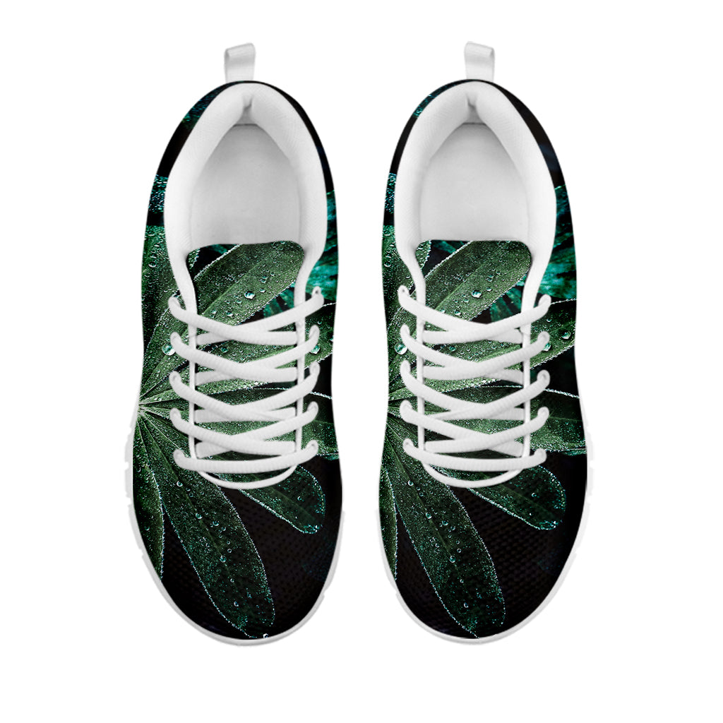 Fresh Tropical Leaf Print White Sneakers