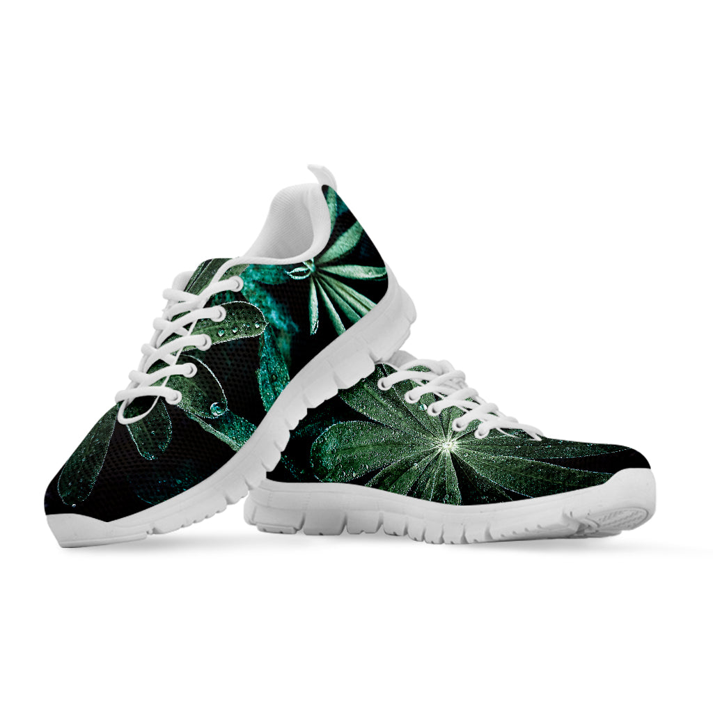 Fresh Tropical Leaf Print White Sneakers