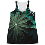 Fresh Tropical Leaf Print Women's Racerback Tank Top
