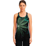 Fresh Tropical Leaf Print Women's Racerback Tank Top