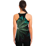 Fresh Tropical Leaf Print Women's Racerback Tank Top