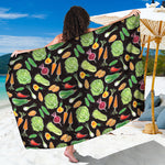 Fresh Vegetable Pattern Print Beach Sarong Wrap