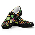 Fresh Vegetable Pattern Print Black Slip On Sneakers